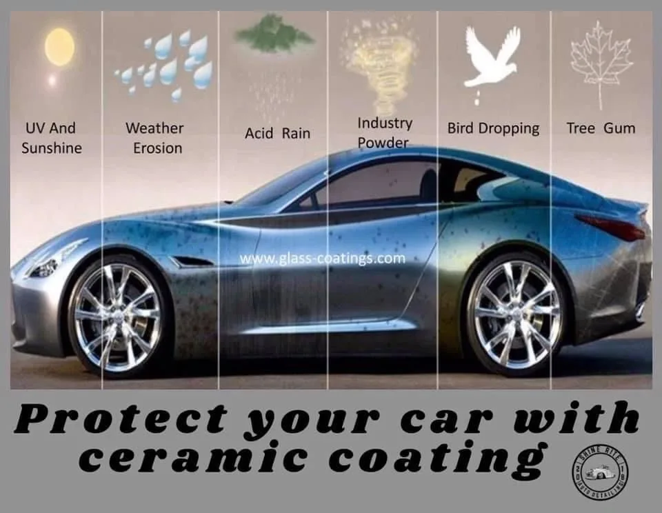Ceramic coating application on a vehicle